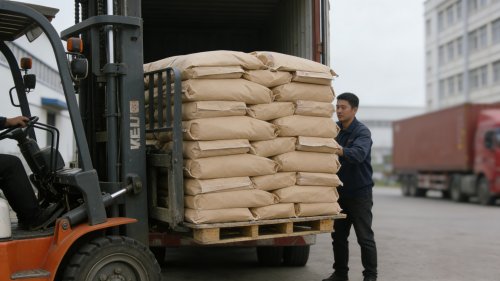 建筑用纤维素工厂产品装车现场