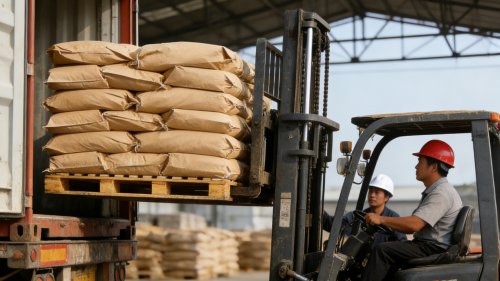 纤维素粉末装车入库