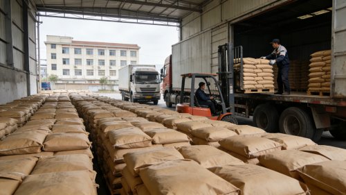 工厂厂区羧甲基纤维素钠（CMC）产品装车现场