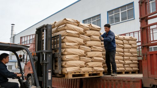 耐高温HPMC工业级产品在工厂仓库装车发货现场实拍