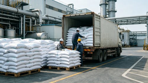 低粘度羧甲基纤维素吨袋装车纯度大于93%取代度大于0.7用于农药悬浮剂和食品添加剂厂区实拍