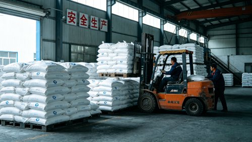 速溶型羧甲基纤维素CMC絮状吨袋装车快速分散溶解用于洗衣液和石油钻井液厂区实拍