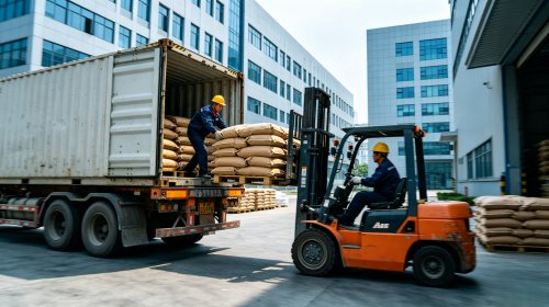 CMC洗涤级源头工厂仓库，叉车向货车装载洗涤级羧甲基纤维素钠，高取代度低盐分满足洗衣液洗洁精增稠抗再沉积需求